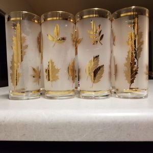 Libbey Gold Leaf Pattern Glasses